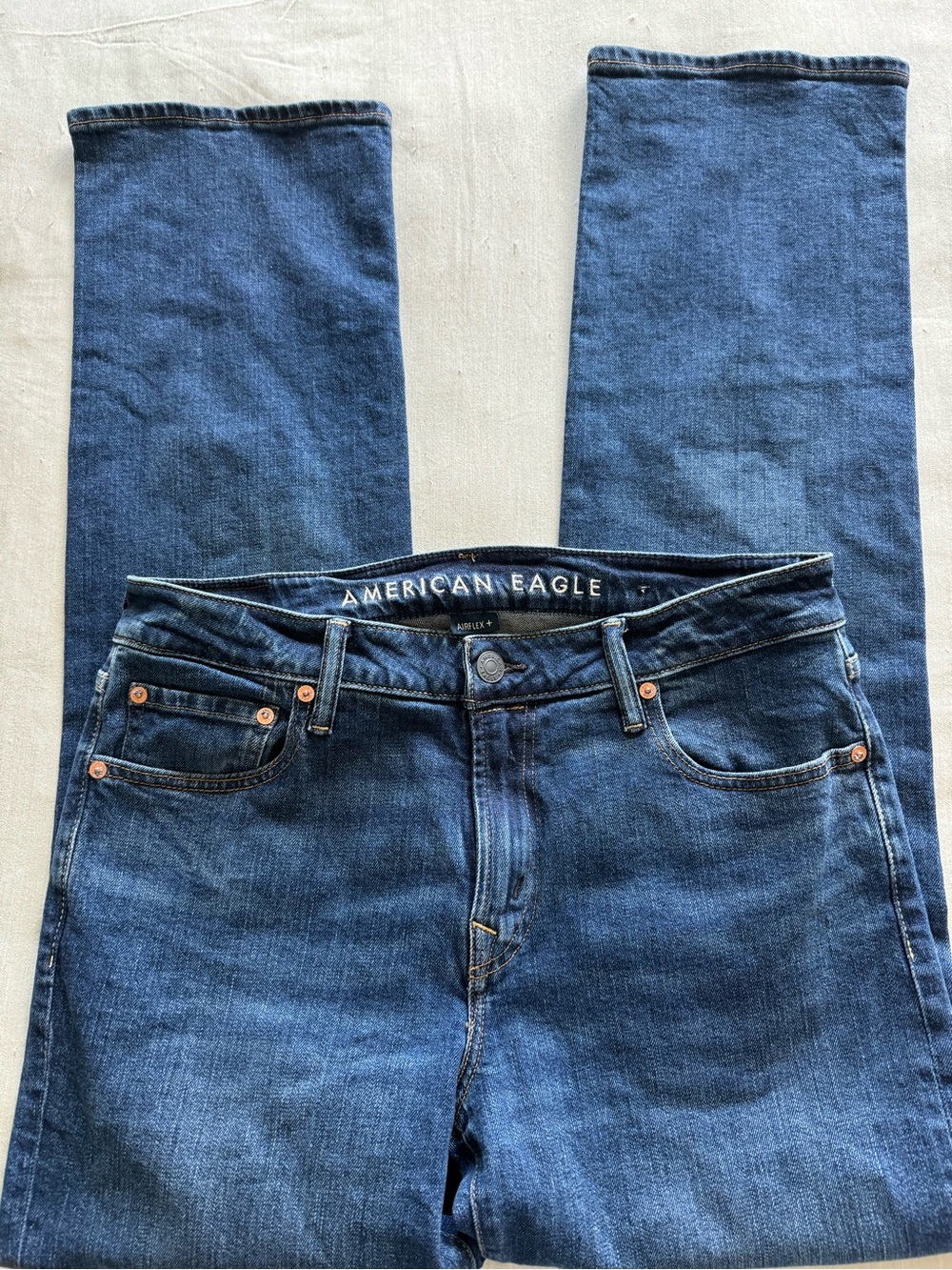 American Eagle Outfitters Dark Blue Straight Leg Jeans Mens